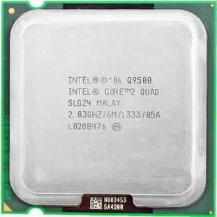Intel Quad core Q9500 2.83 GHz Upto 2.83 GHz LGA 775 Socket 4 Cores 4 Threads 6 MB Smart Cache Desktop Processor