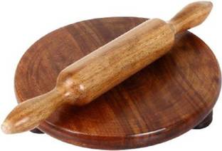 Flipkart SmartBuy Wooden Chakla Belan Rolling Board Chapati and Roti Maker Rolling Pin & Board