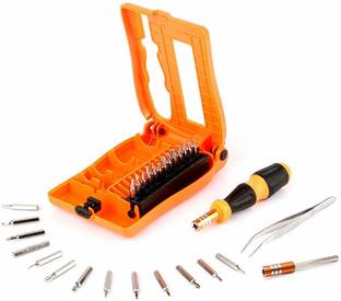 JAKEMY 29-in-1 interchangeable Professional Precision Mini Screwdriver DIY Tool Set with 1 Handle, 1 Extension Bar, 1 Tweezers and 26 Bits, hardware tool for Cellphone Computer Repair - JM-8104 Precision Screwdriver Set