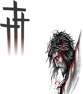 Ordershock Jesus with God of Cross Combo Waterproof Temporary Body Tattoo