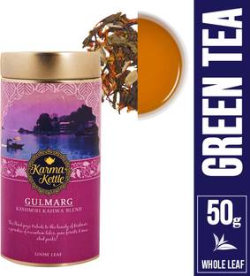 Karma Kettle Gulmarg Kashmiri Kahwa Green Tea with Almonds, Saffron, Apricot & Spices Almond, Saffron, Spices Green Tea Tin