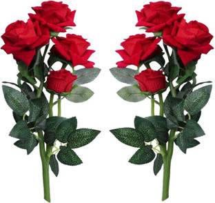 HUG ME Artificial Rose Flowers (Red) Red Rose Artificial Flower