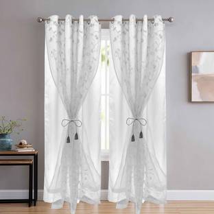 JVIN FAB 213.36 cm (7 ft) Polyester Blackout Door Curtain (Pack Of 2)