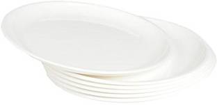 Kanha Gloss Finish Microwave Safe and Unbreakable White Colored Half Plates For Eating Breakfast and Snacks (7.5 Inches) Half Plate