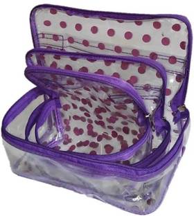 AA COLLECTION PURPLE DOTTED DESIGN VANITY BOX FOR MULTIPURPOSE STORAGE CAN STORE DIFFERENT KIND OF PRODUCTS SAFELY INCLUDING MAKEUP KITS, CHILDREN STATIONERIES AND OTHER ITEMS SAFELY AND EASY TO CARRY Vanity Box