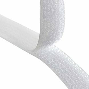 Aezzo 25 M White Velcro 25mm 1Inch Width Hook + Loop Sew-on Fastener tape roll strips Use in Sofas Backs, Footwear, Pillow Covers, Bags, Purses, Curtains etc. (25Meter White) Sew-on Velcro