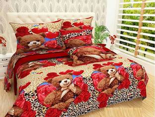 BELLAGENCE Polyester Double Flat 240 TC Printed Bedsheet
