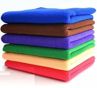 Mobfest ® 6 Pcs, 340 GSM Ultra Premium Super Absorbent Extra Thick Multipurpose Microfibre Cloth for Car Cleaning, Kitchen, Bike, Laptop, LED TV, Mirrors, Bathrooms, Furniture and Many More. Wet and Dry Microfibre Cleaning Cloth