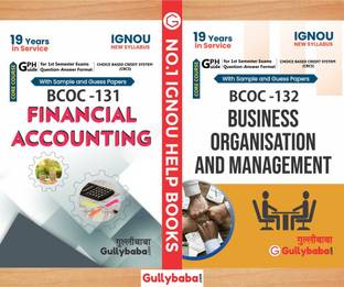 BCOC-131 Financial Accounting And BCOC-132 Business Organisation And Management (English) First Year Combo Of Ignou Help Books