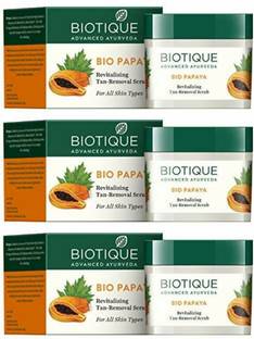 BIOTIQUE Papaya Revitalizing Tan Removal Scrub (Pack of 100*3) Scrub