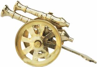salvusappsolutions Small Brass Top Cannon Showpiece 4.4x2.2x2.6 inch Small Toop Cannon showpiece Decorative Showpiece  -  6.6 cm