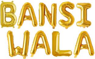 haven's treasure Solid "BANSI WALA" FOIL BALLOON GOLD Name Decoration Letter Foil Balloon Letter Balloon