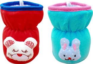 The Little Lookers Bottle Cover for Feeders Soft Plush Stretchable Baby Feeding Bottle Cover with Easy to Hold Strap | Suitable for 60ml (Pack of 2)