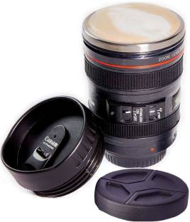Packkart Camera Lens Shaped Coffee/Insulated Travel with 2 Lids Plastic, Stainless Steel Coffee Mug