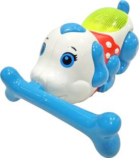 Toyshack Musical Tumbling Dog with Bone and Flashing lights Toys for Boys and Girls