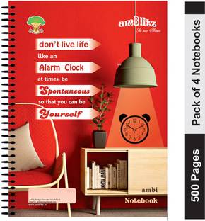 amblitz Lal A4 Notebook Unruled 500 Pages