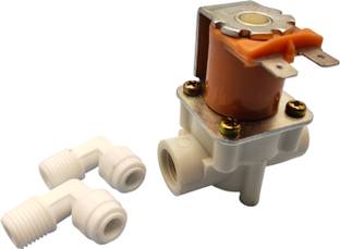 Parijata Water Solenoid Valve 12V DC for RO Water Purifier 1/4"x1/4" with elbow connectors Automatic Control Valves