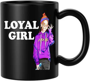 BLISSart Loyal Girl Black Ceramic Best Gift for Girlfriend Boyfriend Husband Wife Ceramic Coffee Mug