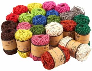 Satyam Kraft 24 Pcs Natural Colorful Jute Twine Jute Ribbon for Decoration for Craft Gift Wrapping String Arts Crafts Gift Christmas Packing Materials String for Multicolor Jute Ribbon