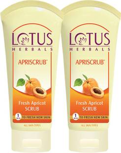 LOTUS Herbals Fresh Apricot Scrub ( Pack of 2 ) ( 100g * 2 ) Scrub