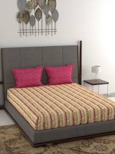 TRIDENT Cotton Queen Flat 120 TC Printed Bedsheet