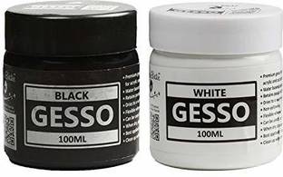 ITSY Bitsy Acrylic Gesso Combo (Black and White) -100 ml Each White and Black Gesso for Paint Formulations