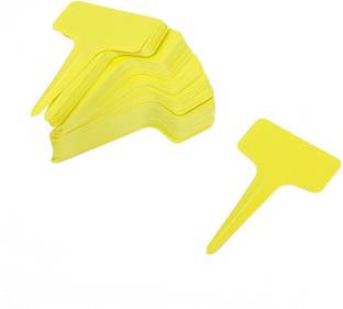 Maxxlite 100Pcs Yellow Plastic T-Type Plant Shrub Tree Seed Tags Marker Garden Labels Pot Garden Tool Kit