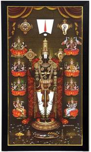 SAI BALAJI ACRALICS Tirupati balaji artprint with wooden frame (8 Inch x 12 Inch ) Digital Reprint 14 inch x 10 inch Painting