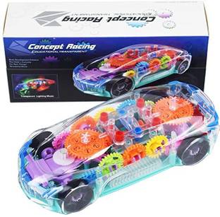 RetailDADDY Concept Racing 3D Super Car Toy Car Toy for Kids with 360 Degree Rotation Gear Simulation Mechanical Car Concept Racing Car Sound & Light Toys for Kids Boys & Girls