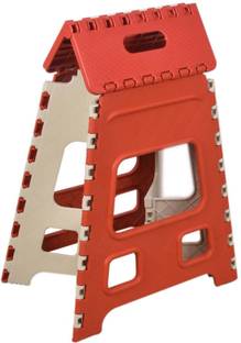 Dev Enterprise Folding Stool for Adults and Kids Bedroom & Kitchen Stool (Ivary) Stool (Ivary,Red) 18 Inch Stool