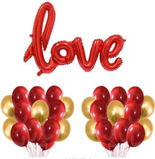 SOI Solid Love Red Foil with 30 HD Metallic Balloons Kit Balloon