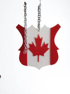 Ridivansh Creations Acrylic Car Hanging Canada Flag Logo Both Side Car Hanging Ornament