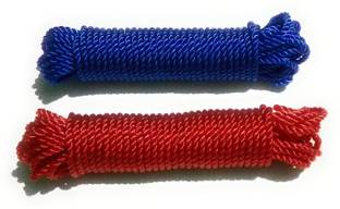 IKIS NYLON Cloth Hanging Rope 20 Meters thin (2 pieces) Red, Blue