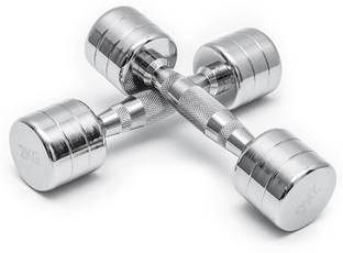 Noddy Steel Chrome Dumbbells 3 X 2 (Total Weight 6 Kg) Fixed Weight Dumbbell