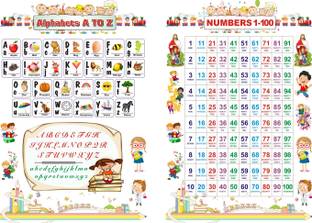 ABC Alphabet & Numbers 1-10 Visual Learning Poster Chart, My First Early Learning 10 Charts for Children: Learn with Paw Pups (Alphabet, Numbers) Paper Print