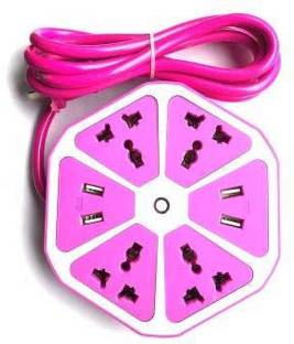 king shine Fast Extension Board 4 USB Ports 1.3 M Cable Adapter Multi Switched Socket Hexagon Charging Station EU Plug 4 Sockets + 4 USB Ports Multi Plug Use for Home/Office 4 Socket Extension Boards 6  Socket Extension Boards