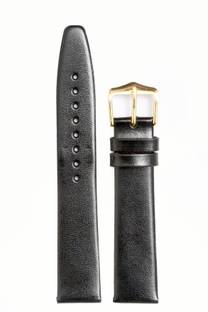 Exor Black colour with Flat Finish of 18 mm Synthetic Leather Watch Strap