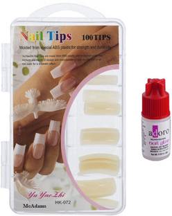 McAdams Reusable Acrylic Artificial Nails with Glue White