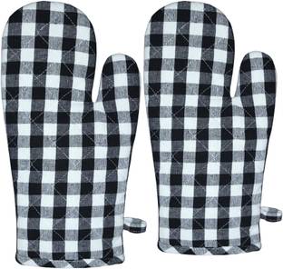 Raksha Black Cotton Kitchen Linen Set