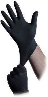 Mercon Disposable Large Black Nitrile Examination Gloves (Pack of 20) Nitrile Surgical Gloves