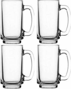 tyche enterprise baer Glass (450ml, Pack of 04) Glass Beer Mug