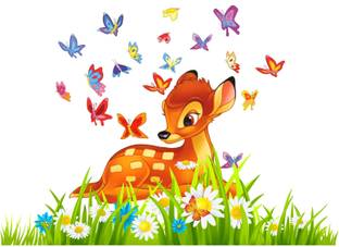 Delight Decor 48 cm Bambi With Butterflies Self Adhesive Sticker