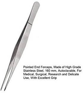 Forgesy Premium Pointed End Forceps, Made of High Grade Stainless Steel Utility Forceps