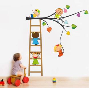 Wallzone Kids Playing Extra Large Vinyl Wallsticker