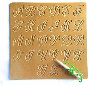 FUTUREZ KEY Capital Alphabet Tracing Cursive Board/ Wooden Writing Practice Boards - Educational Learning Toys for Kids