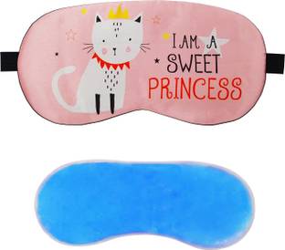 Jenna Sleeping Eye Shade Mask Cover for Insomnia, Meditation, Puffy Eyes and Dark Circles Silk Princess Pink With Gel Eye Shade