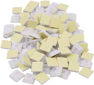 Gilhot Cable Tie Mounts 25x25(mm), 100pcs/Pack - White Plastic Releasable Cable Tie