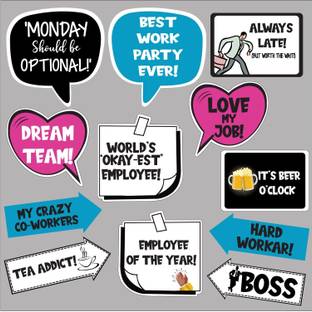 Balloons Corporate-Props for Party & Celebration Theme Photo Booth Props (Set of 12) Photo Booth Board