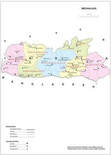 Meghalaya Map Waterproof Vinyl Sticker Poster || (12X18 inches) can1853-1 Fine Art Print
