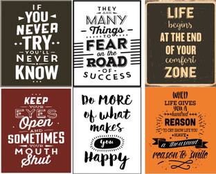 Combo Motivational and Inspirational Wall Posters and Quotes for Home,Office,Study Center,Gym,Cafe and Restaurants.Printed on Premium 300GSM Thick Paper With Matte Finish. (13 inch X 19 inch,Rolled) Paper Print